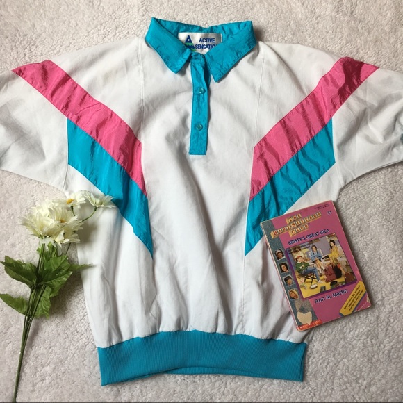 Vintage Tops - 💗Vintage Active sensation retro 80s windbreaker💙